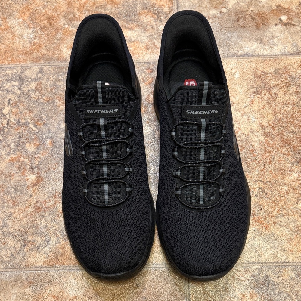 Skechers Slip On Black Mesh Sneakers. Size 11